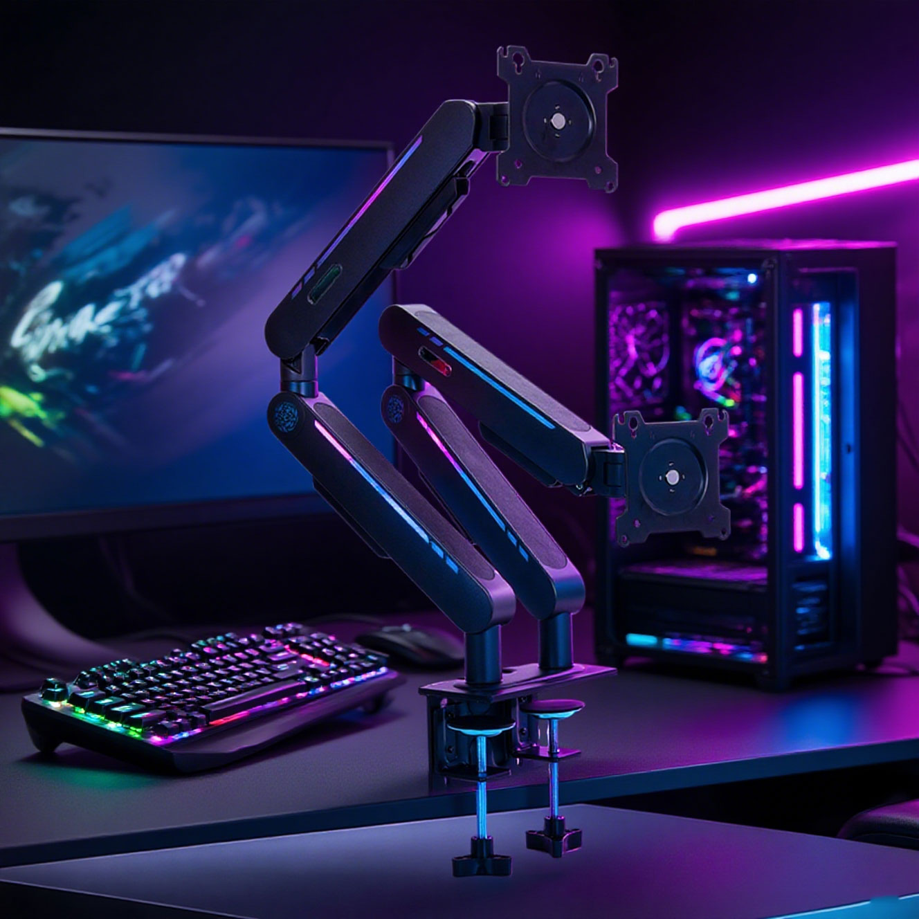 Penyangga Meja dengan Pegas Ga - Monitor Stand ulasan dan harga